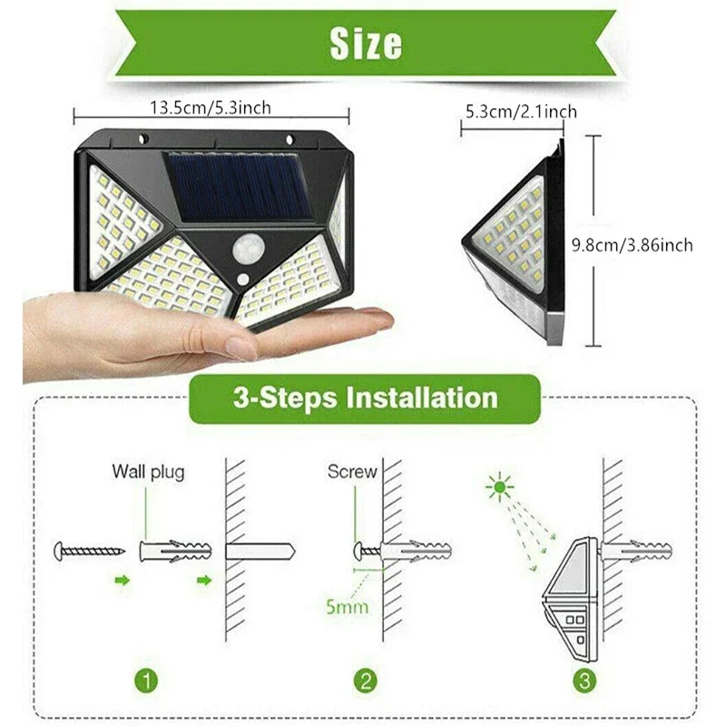 Outdoor Waterproof External Solar Lamp LED Solar Lights Motion Sensor Garden Lights Solar Power Sunlight Yard Wall Street Light