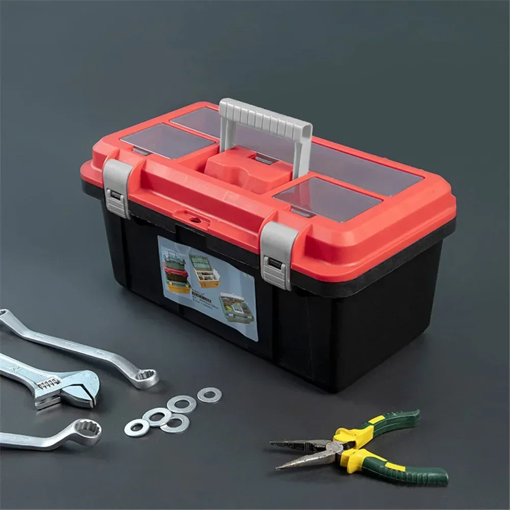 New Type Tool Box Double-layered with Lid Dividers Tool Organizer Storage Box Garage Storage Screw Organizer Box Tools Case