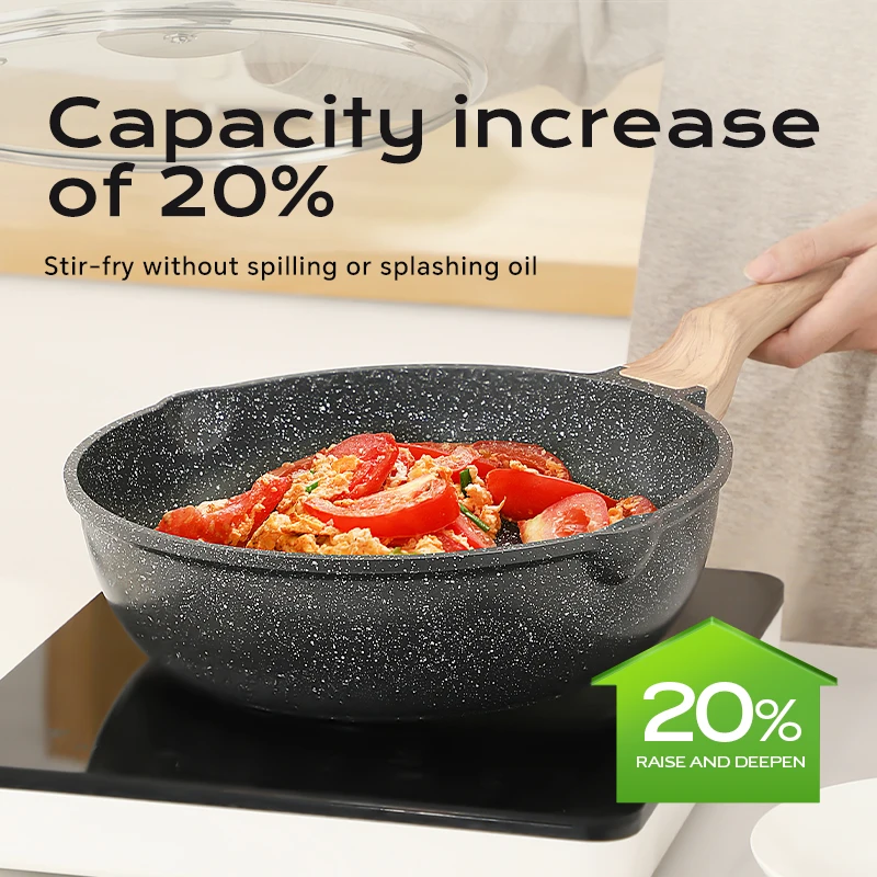 DONNOR DONNOR Сковорода с антипригарным покрытием, здоровая керамика, PFOA, кадмия и свинцовая сковорода, магнитное проводящее дно для всех плит