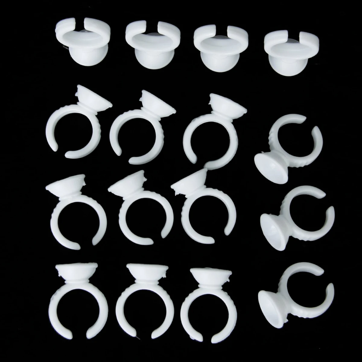 

100pcs Disposable Plastic Glue Rings Eyelash Extensions White 13Mm Open Ring Size 11Mm Cup Holder Easy Use No Cleanup Glue