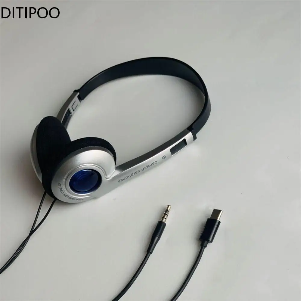 

Y2k Personality Retro Headphones Millennium Wind Headset Blue Black Fashion Style Headset Over Ear Earbud 3.5mm Type C Headset