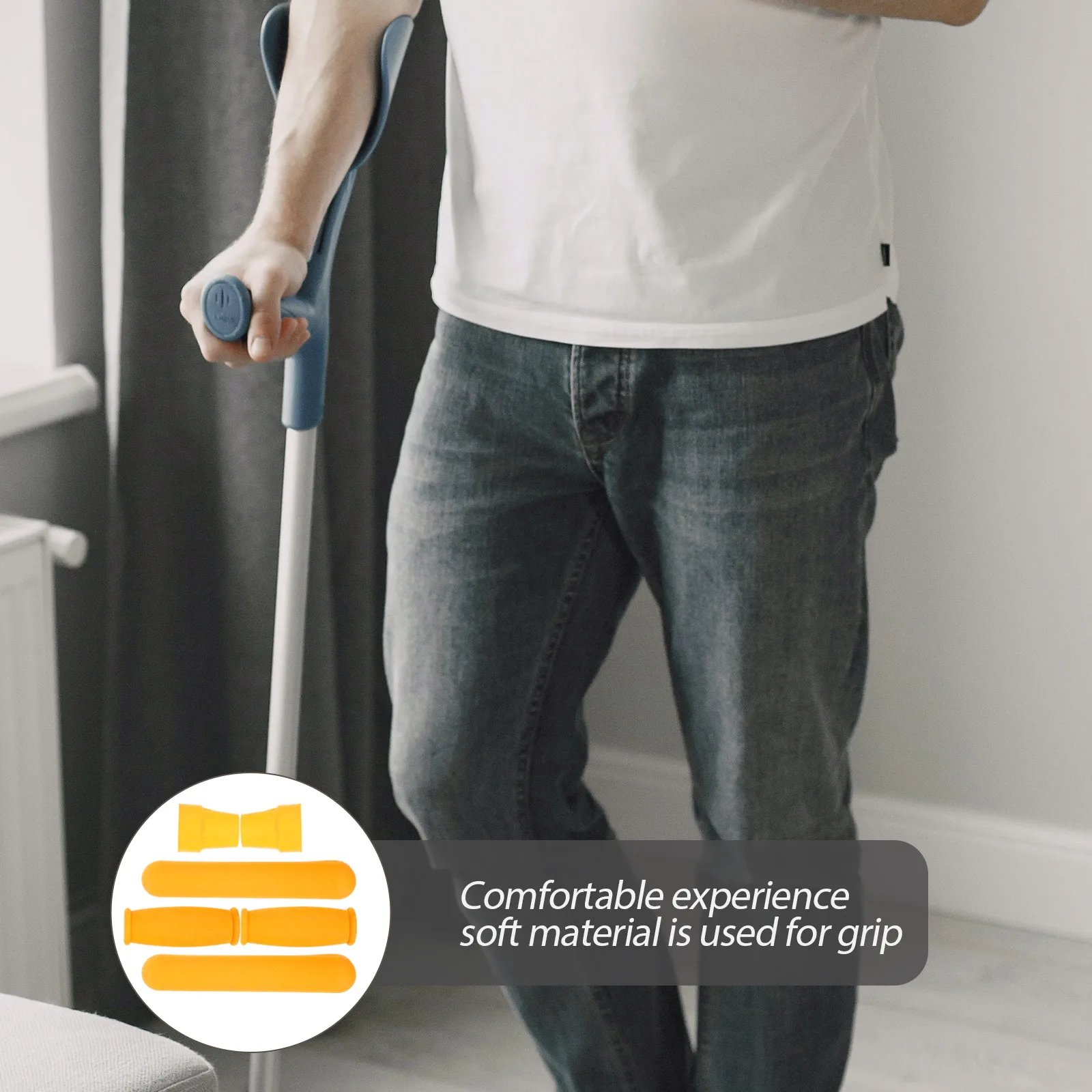 

1Set Walking Crutch Kit Underarm Shoulder Grip Non-Slip Comfortable Hand Rest Replacement Protective Crutch Pad