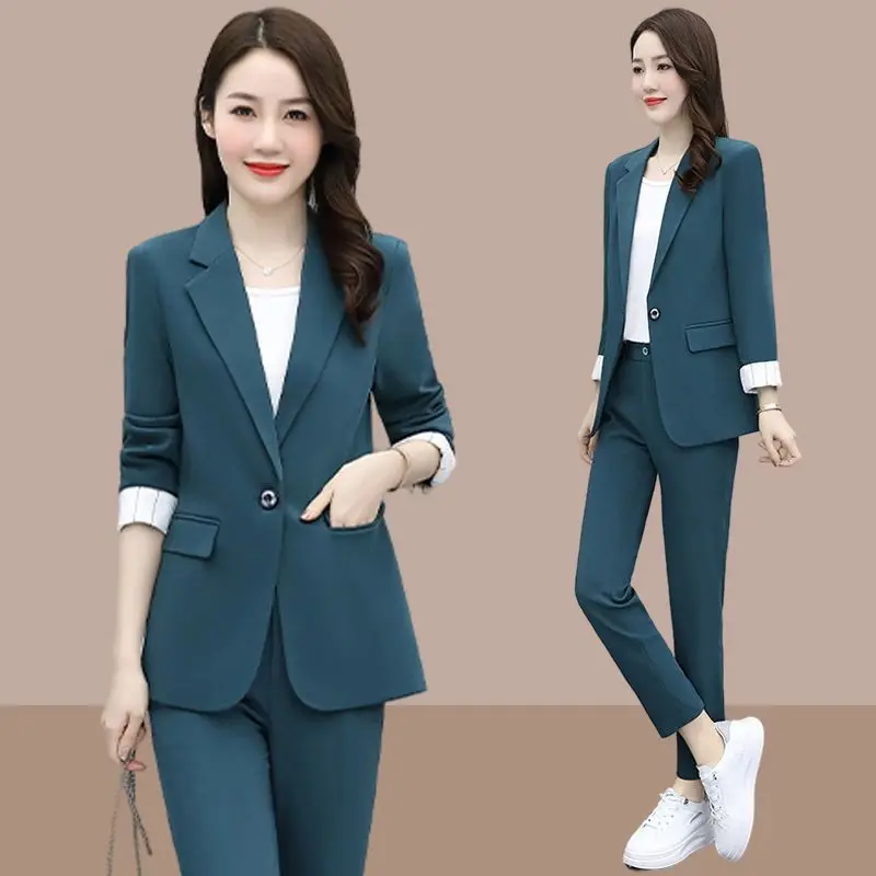 2023 Summer Thin Jacket Blazer Casual Pants White Vest 3pcs Set Elegant Women Pants Suit Office Work Clothes Outfits Tracksuit