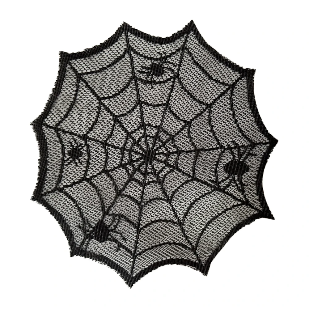 Durchmesser 30 cm, Halloween-Tischdecke, schwarzes Tischset, Einweg-Spinnen-Tischläufer, Halloween-Dekorationsset – Detail 2