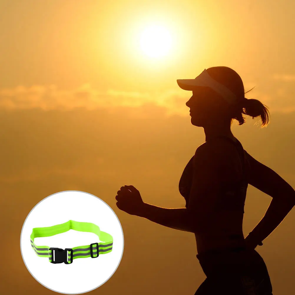 

2Pcs Adjustable Reflective Safety Belt Shoulder Strap for Running Cycling Night Outdoor Use Green Reflective Belt