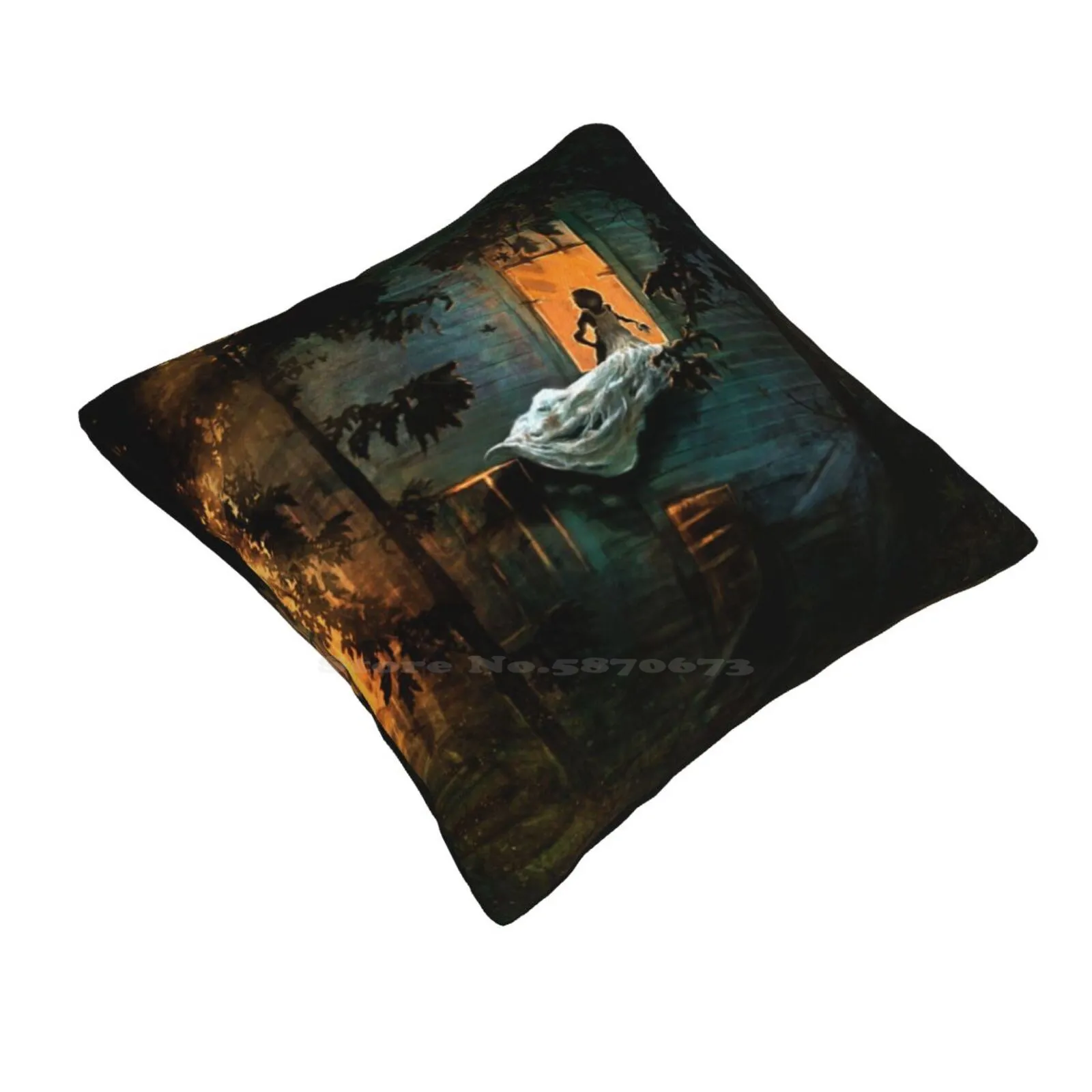 The Indentured Funny Cute Decor Square Pillowcase Woman Surreal Eerie Slave Strange Different Unusual Trees Girl Woods Forest