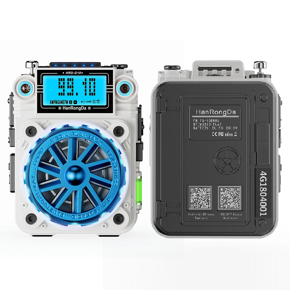 

FM Radio Fingertip Gyro Mini Speaker Bluetooth-Compatible 5.2 TF Card/3.5mm Loudspeaker with Color Lights for Outdoor Gift Ideas