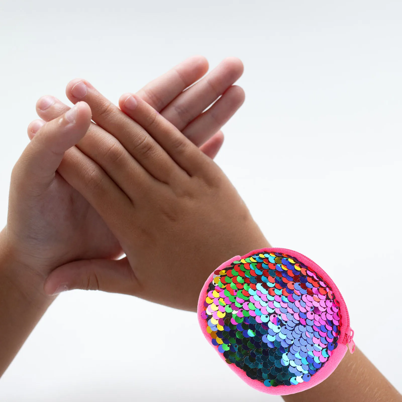 กระเป๋าใส่เหรียญแบบสายรัดข้อมือ 2 ชิ้น ประดับเลื่อม น่ารัก เป็นมิตรกับผิว พกพาสะดวก ของชำร่วยงานปาร์ตี้เด็ก ของรางวัลเกม ของขวัญแปลกใหม่