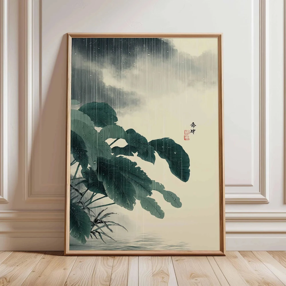 Chinese Zen-inspired Natural Botanical Forest Poster Print Frameless Serenity Pine Tree Floral Canvas Art Home Living Room De