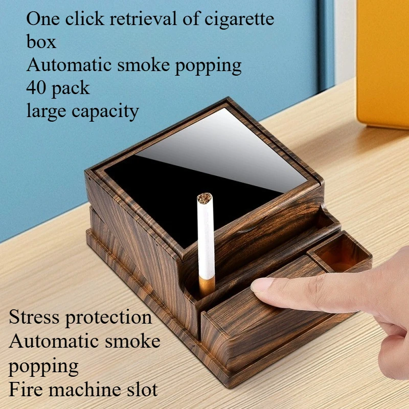 

Retro Large Capacity 40 Pcs Automatic Bullet Cigarette Box Moisture proof and Pressure resistant Portable Cigarette Storage Box