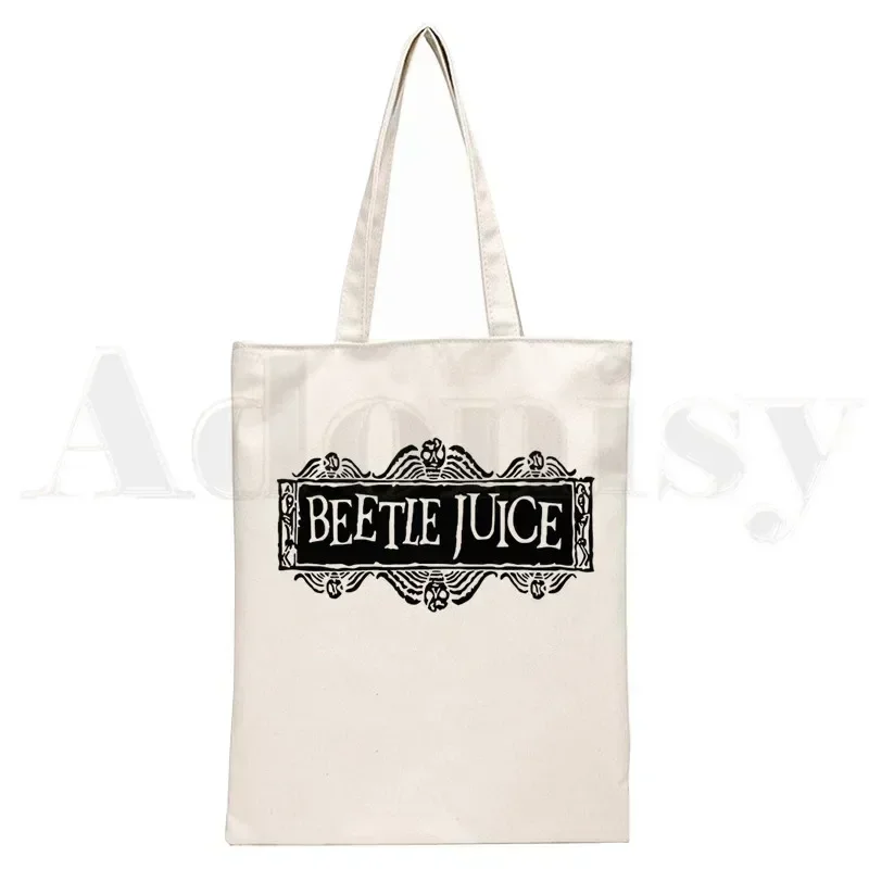 Beetlejuice Canvas Bag Casual Large Hand Bags For Women Ladies Shopping Handbag Print Large Capacity Bag