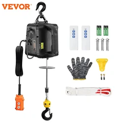 VEVOR 1100lbs1500W 3-in-1Electric Hoist Winch Portable Power Winch Crane with Wired/Wireless Remote Control for Overload Protect
