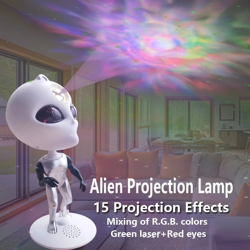 ضوء بروجيكتور جالاكسي ستار مع مكبر صوت بلوتوث ومؤقت فضائي وجهاز تحكم عن بعد 360 درجة °   أذرع قابلة للتعديل لديكور هدايا غرفة النوم