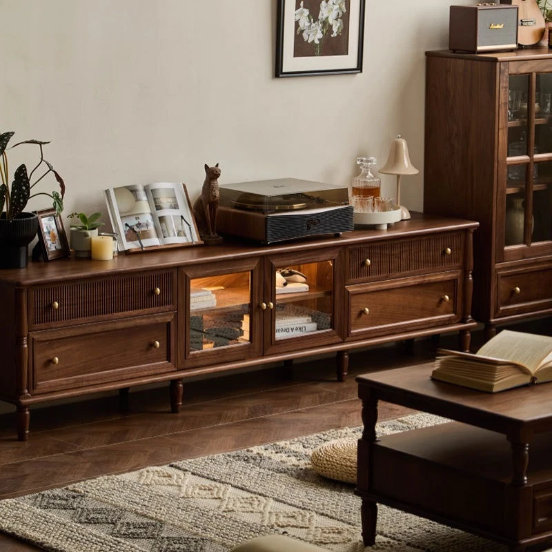 

North American black walnut TV cabinet, living room TV home storage cabinet
