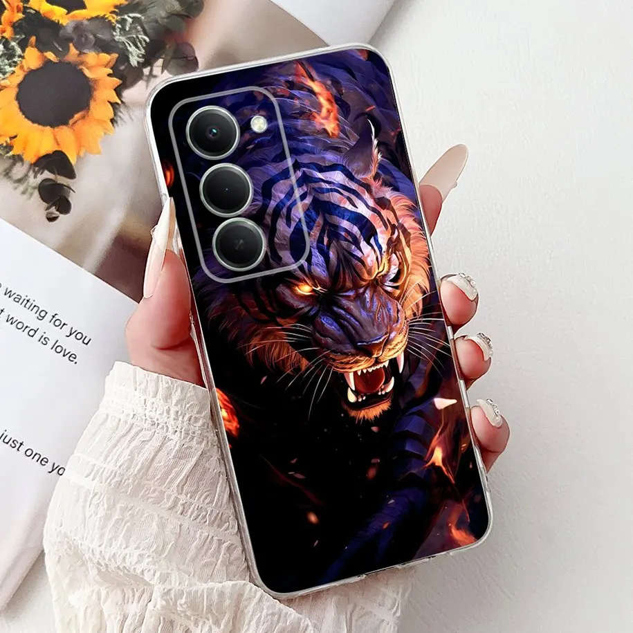 حافظة لهاتف Xiaomi Redmi 15 4G 2025 حافظة فاخرة على شكل عنكبوت النمر التنين كرتونية من السيليكون الناعم Fundas لهاتف Xiaomi Redmi 15 غطاء Redmi15