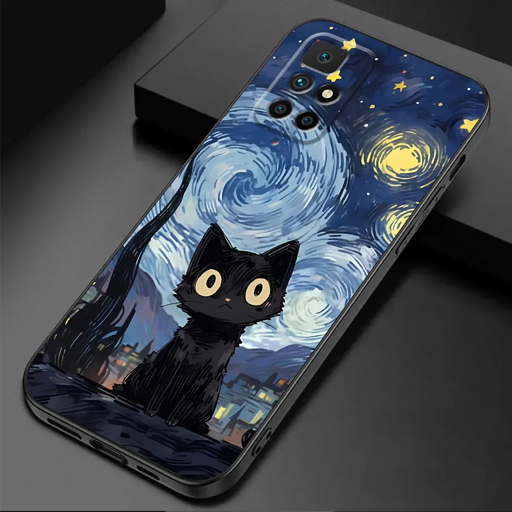 Funda Cover Starry Sky Cat Silicone Case for Xiaomi Mi 13 12T 11T Note 10 10T Pro 11 Lite CC9 Pro 12 Lite 13 Pro 11T Pro 12T