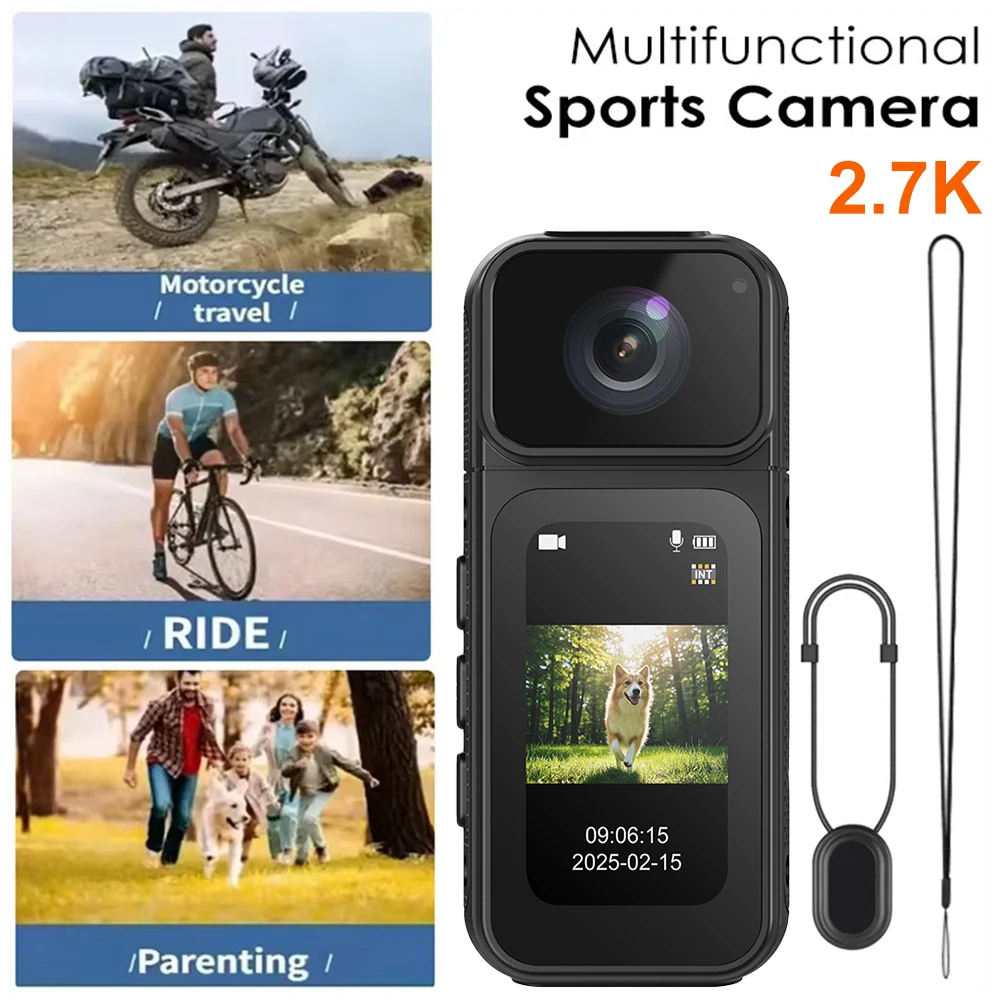 

2.7K HD Mini Camera WiFi Action Body Cam 180 Degree Rotatable Pocket Video Recorder Sports DV Bicycle Riding Small Camcorder