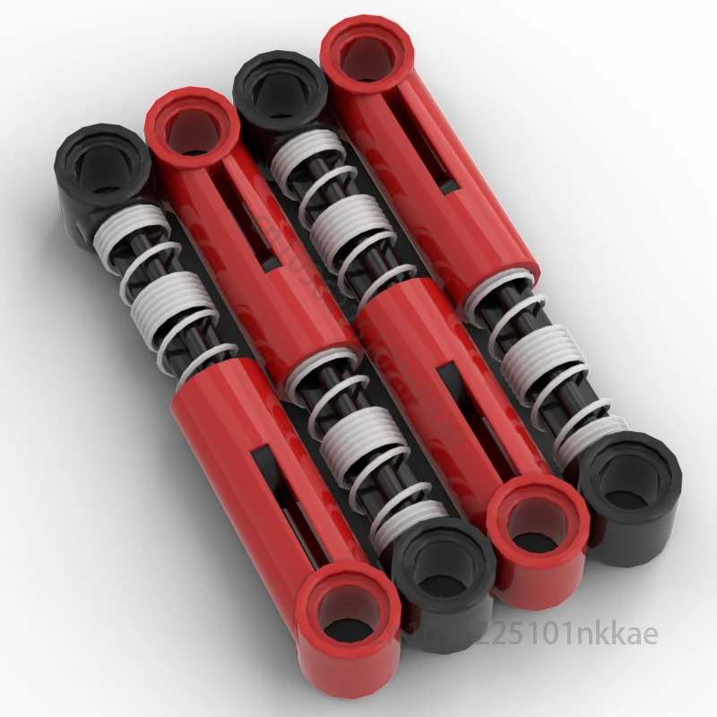 4 Stuks Rode Shock Arm MOC High-Tech 76537 Bouwstenen Onderdelen Absorber Schorsing Lente Bakstenen Diy Voor 76138 73129 Harde Lente