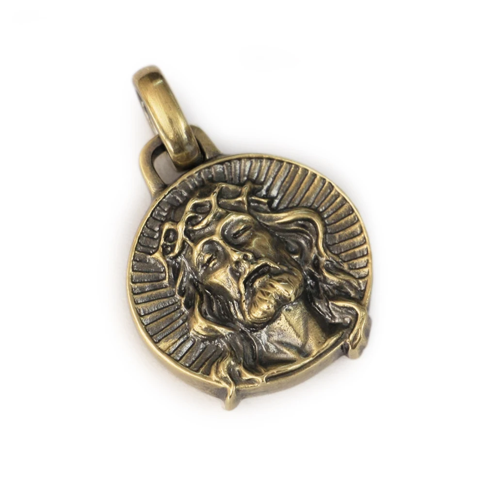 

LINSION Jesus Christ Pendant High Details Brass Biker Rock Punk Pendant BR39 JP