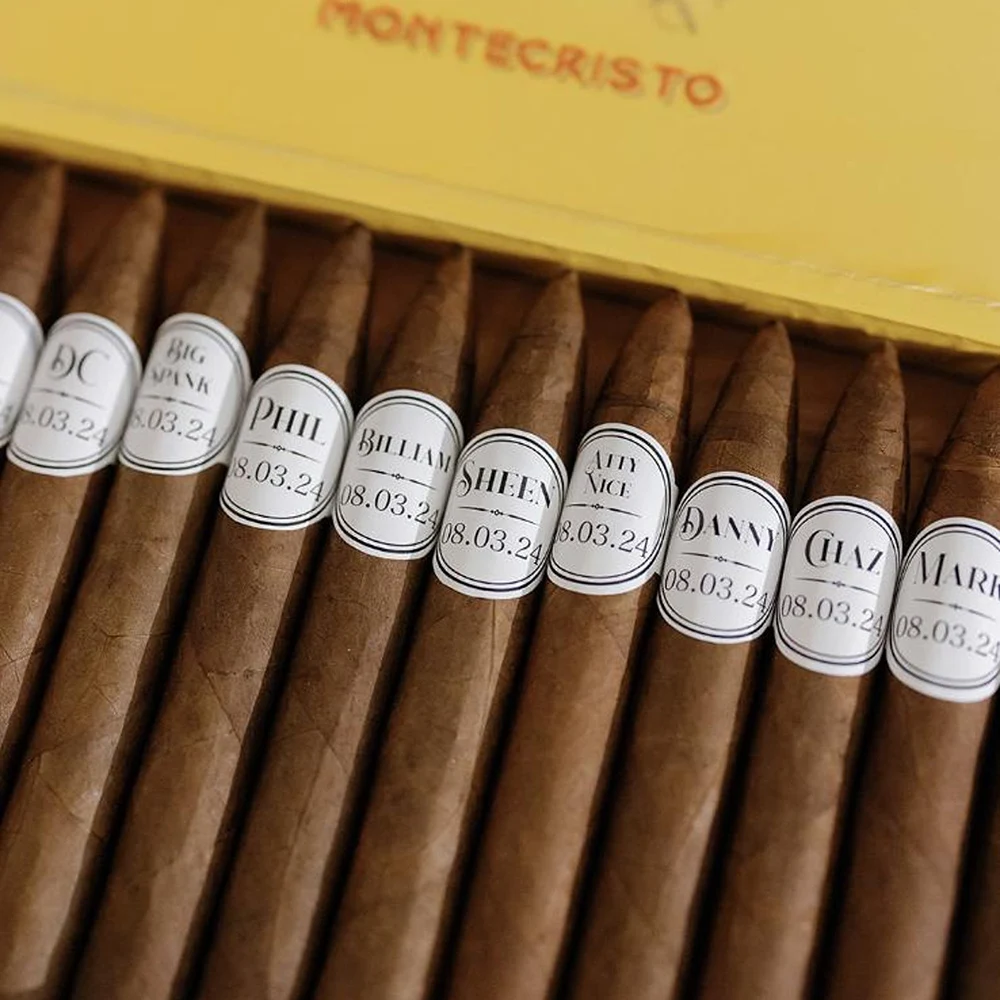 Personalized Custom Wedding Cigar Bands Sticker Wraps Cigar Labels Groomsmen Gift Father\'s Day Gift for Dads Wedding Favors