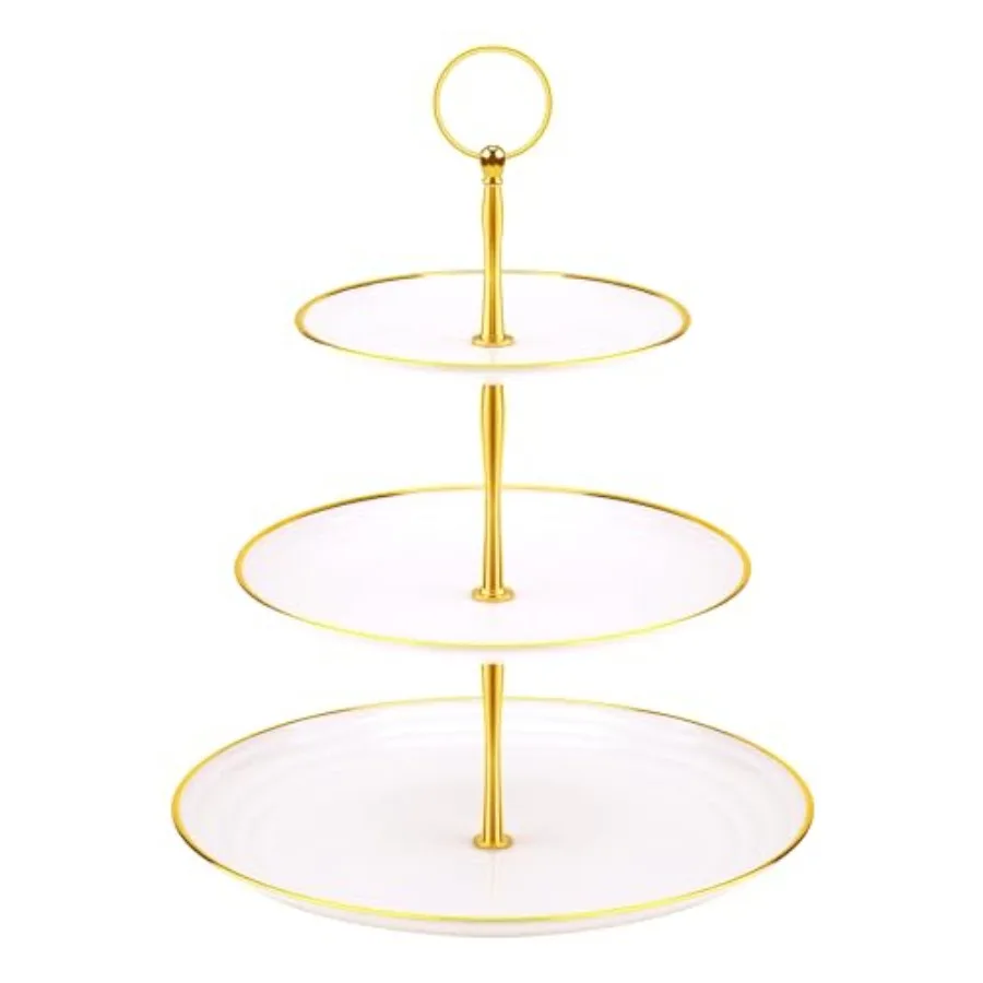 Cupcake Stand Holder - 3 Tier Cup Cake Dessert Tower, Plastic Tiered Serving TrayMetal Rod for Birthday Party, Baby Shower and