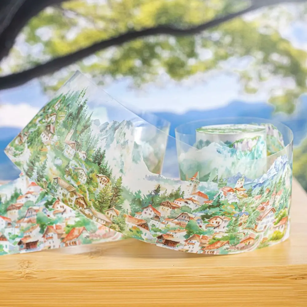 Vintage 2M DIY ศิลปะหัตถกรรม Washi เทปหมู่บ้านขนาดเล็ก Kawaii DIY ตกแต่งกาวเทปยุโรป Scrapbooking Decor หญิง