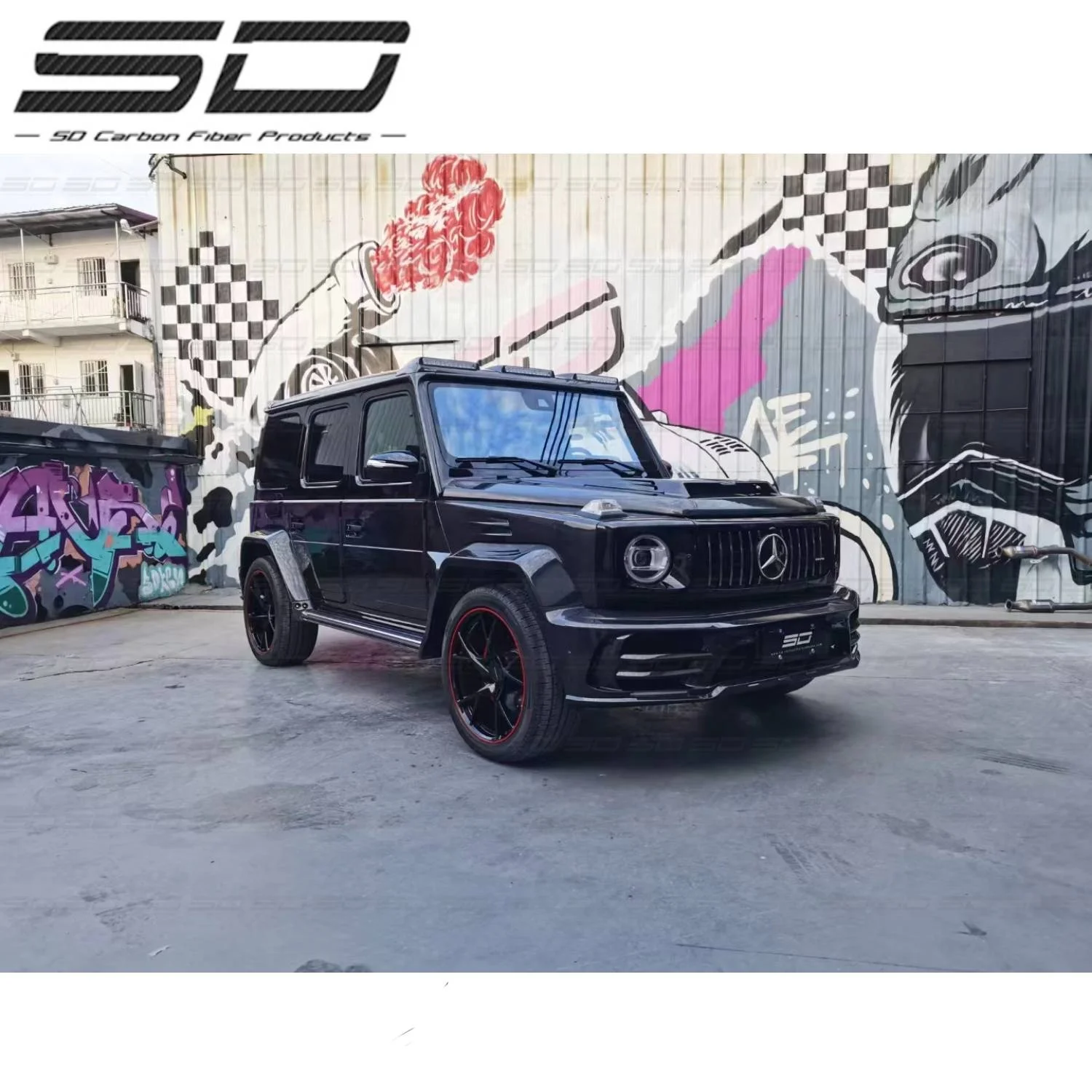 High Quality M Style Dry Carbon Fiber Front Bumper Spoiler Hood For MB G-Class G63 AMG Body Kits