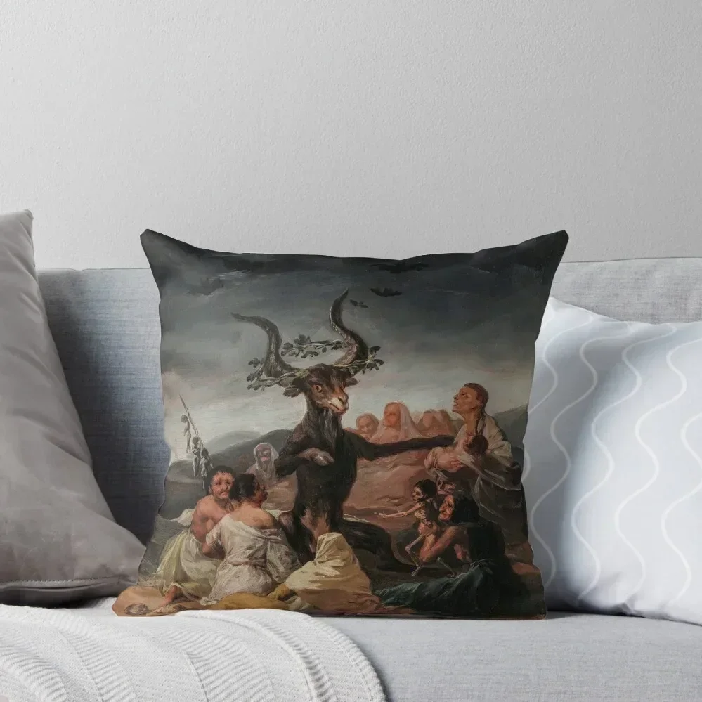 Francisco de Goya - Witches Sabbath (El Aquelarre) Throw Pillow Christmas Covers For Cushions Bed pillowcases pillow