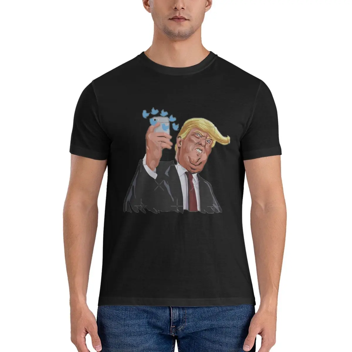 Trump Twitter Account Suspended T Shirt for Men Cotton T-Shirt O Neck Cartoon Trump Tees Clothes Printed official-website fugees