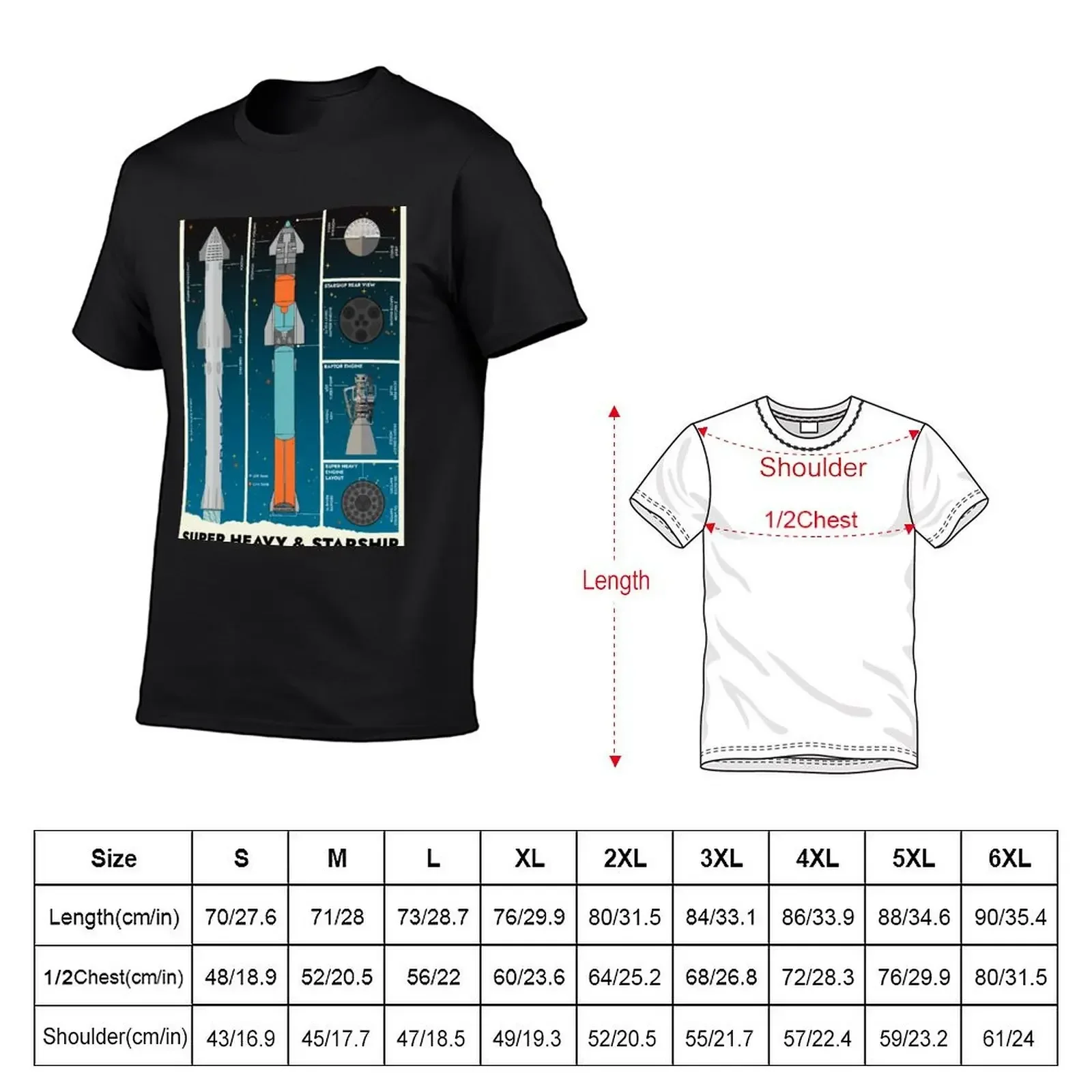 SpaceX: Super Heavy & Starship T-Shirt street wear essential t shirt mens cotton t shirts