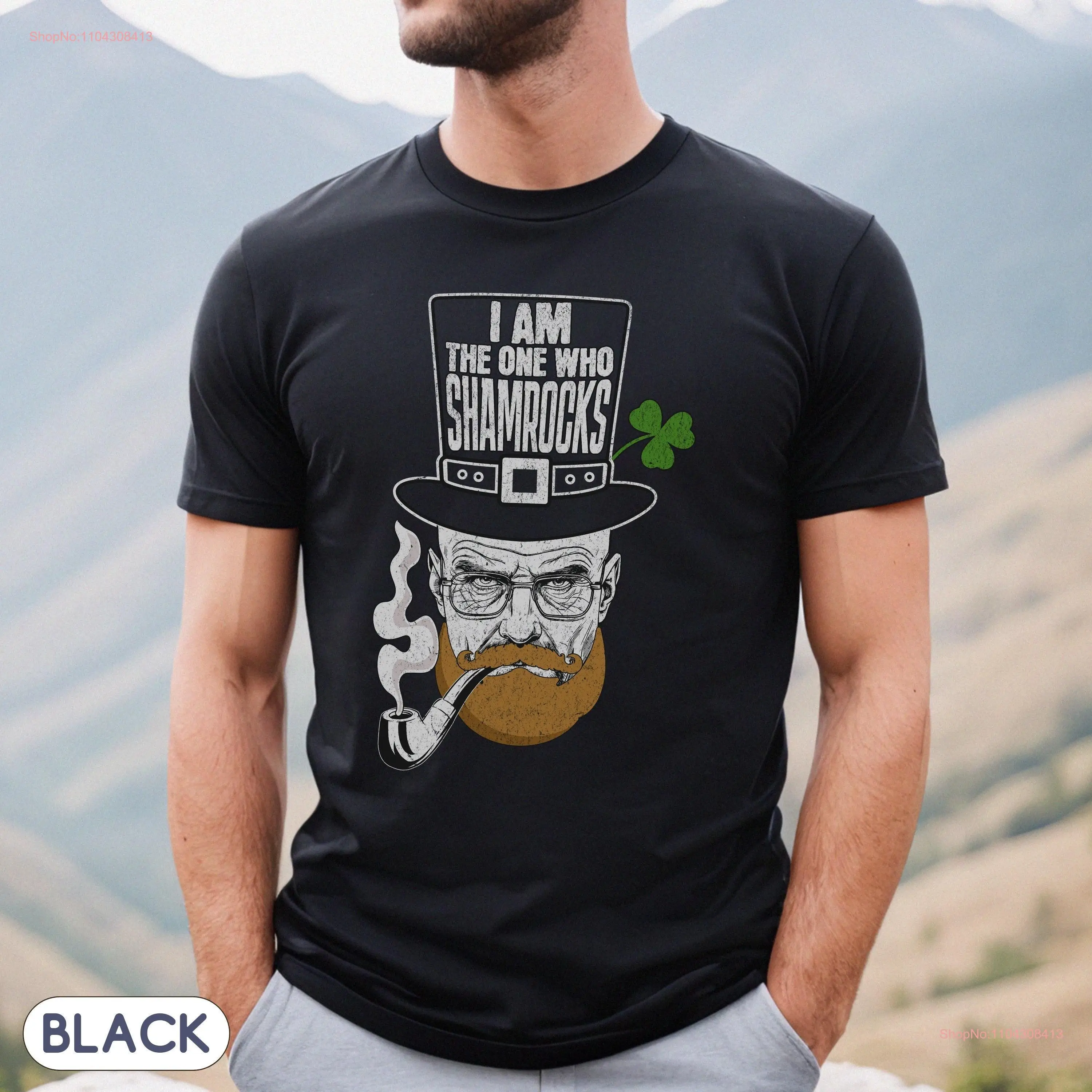 I Am the One Who Shamrocks T Shirt St Patricks Day Irish Quote Clothing Minimalistic Green Lucky Crewneck Here for Shenanigan