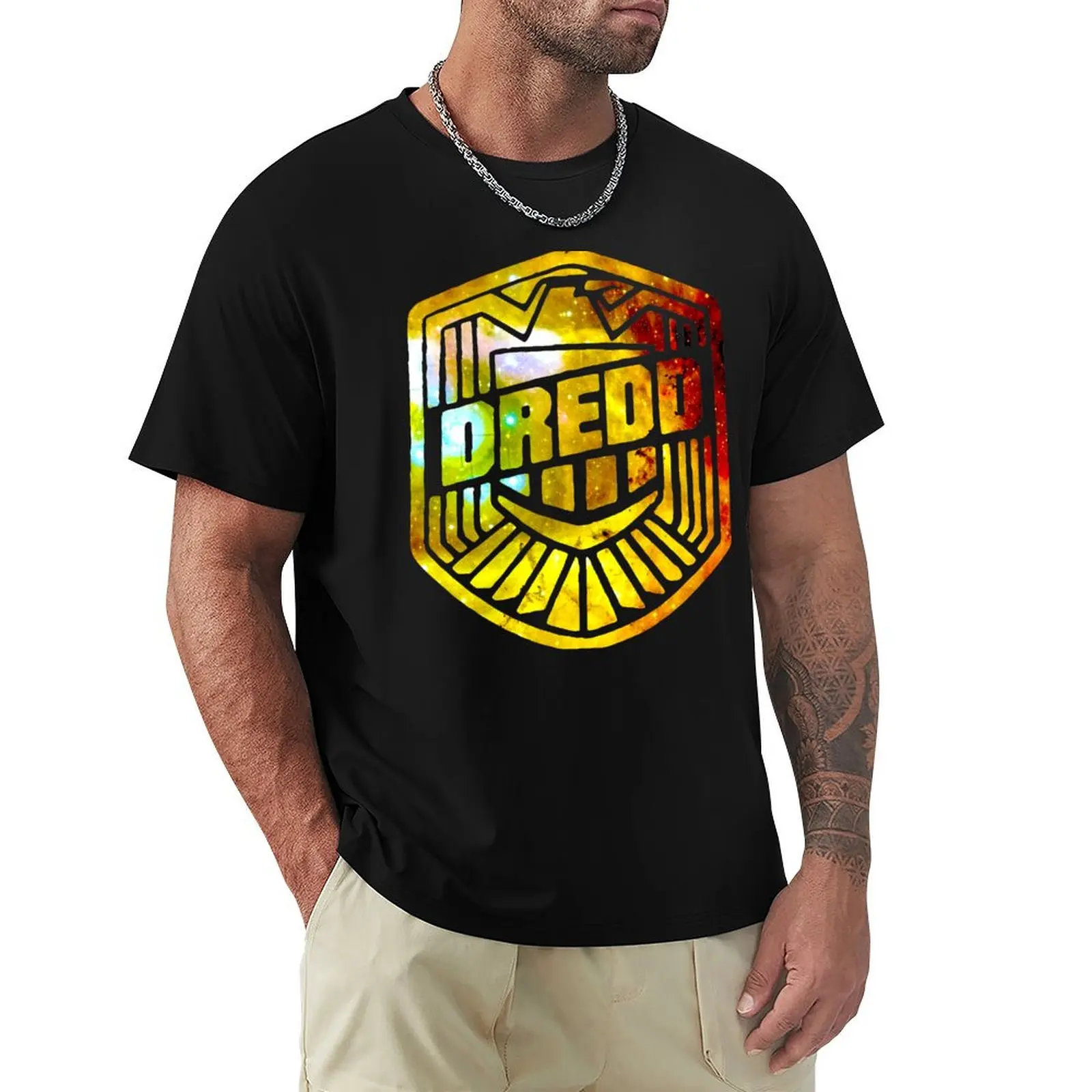 Judge Dredd Galaxy Silhouette Logo T-Shirt High Quality Durable T-Shirt