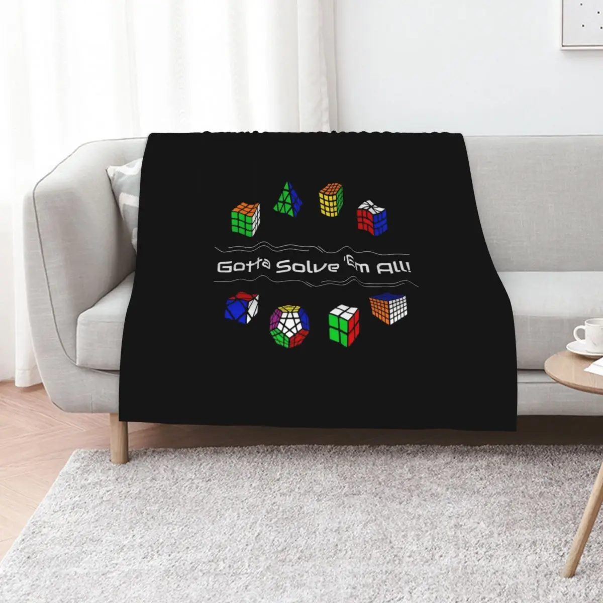 Gotta Solve 'Em All! Puzzles Throw Blanket Luxury Comforter Decoratives Summer Bed Fashionable Blankets