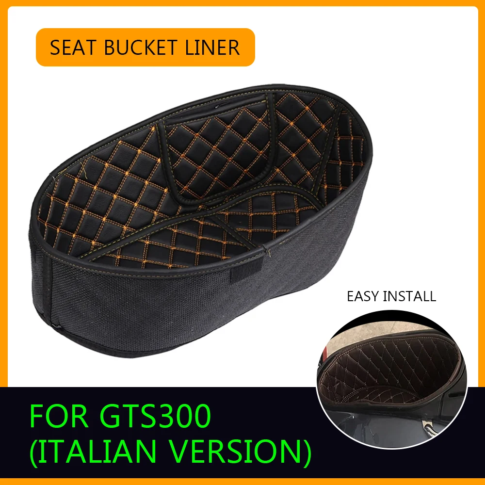 

For Vespa GTS 300 GTS300 2013 - 2020 Motorcycle Trunk Cargo Liner Protector Seat Bucket Pad Storage Box Mat Leather Accessories