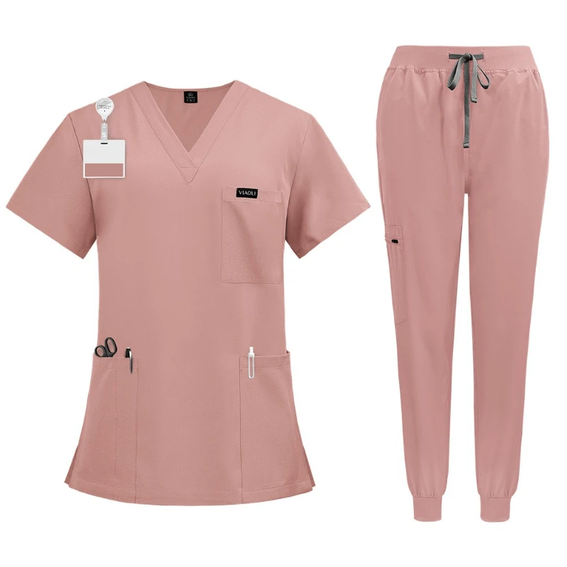 หลายสีชุดพยาบาลโรงละครผ่าตัดแขนสั้นล้างมือชุดผู้หญิงการจัดการผิวศัลยแพทย์แยกชุด Overalls