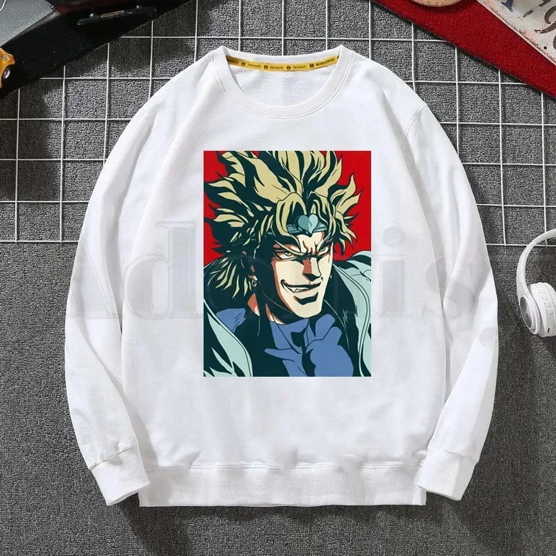 Jojo Bizarre Adventure Kawaii Joestar Jojo Graphic Sweatshirt Print Trend Mens Clothes Hip-Hop Male Crewneck Men