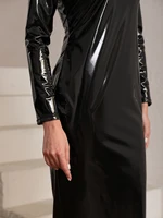 Women Sexy Plus Size PU Dresses Faux Leather Dress Hot Sell - Image 5