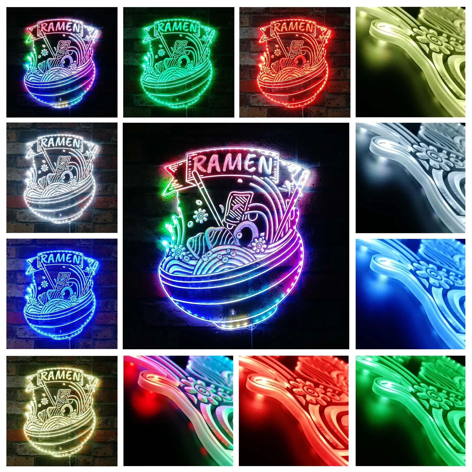 Ramen Noodles chopstick Open Glam Led Neon Sign st06-fnd-i0037-c