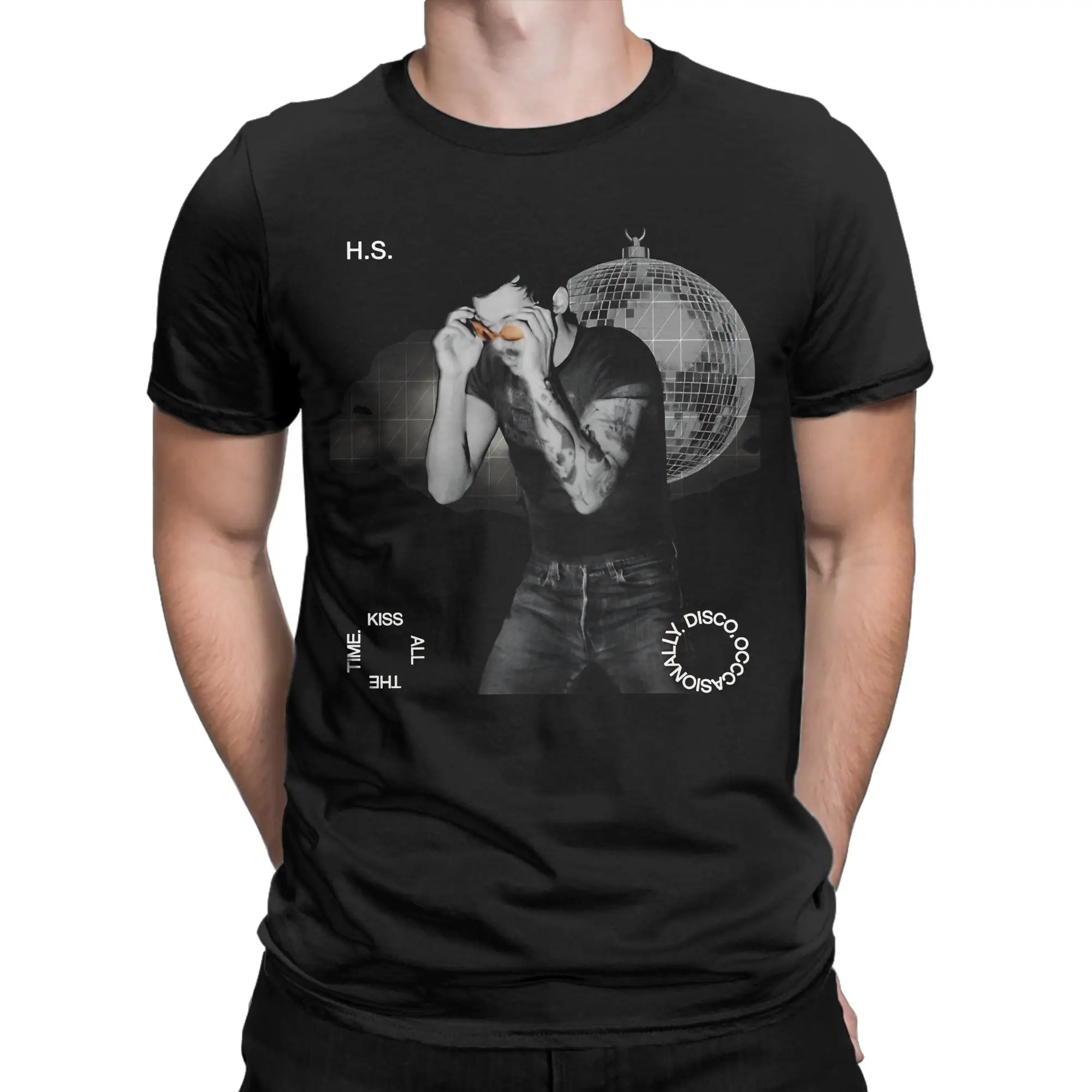 Kiss All The Time Disco, Occasionally 2026 T Shirt Beach  100 Cotton T Shirts For Men Trendy Cool Print Tee Shirt Casual Clothes