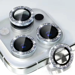 Diamond Camera Lens Protector Glass for iPhone 13 11 12 14 15 16 Pro Max Mini Back Metal Lens Protective Film for iPhone 15 Plus