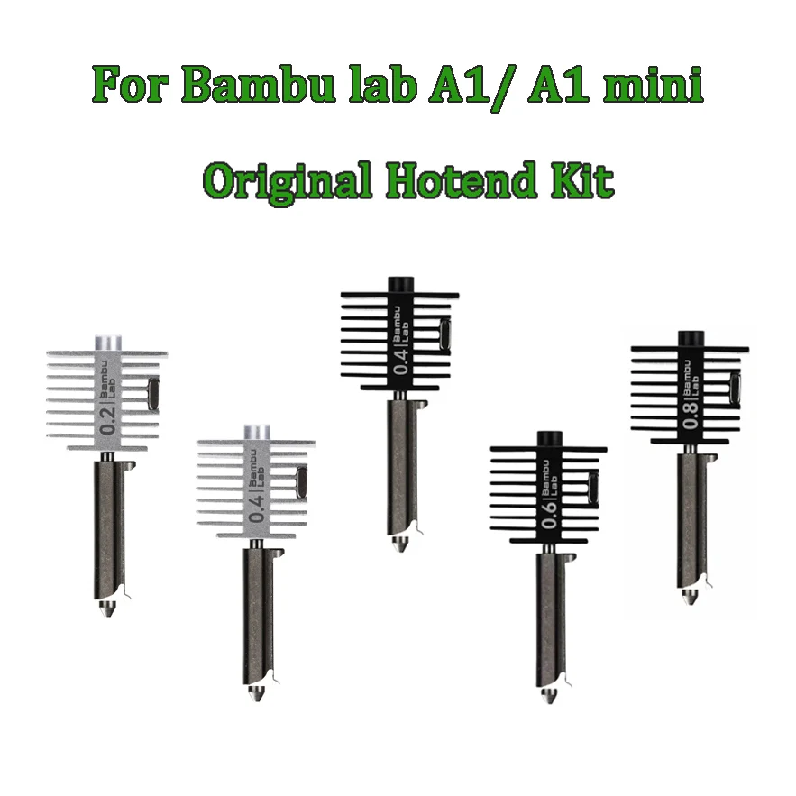 

Hotend Kit For Original Bambu Lab A1/A1 Mini Fast Speed Hot End Assembly 0.2/0.4/0.6/0.8mm Hardened steel Nozzle 3D Printer Part