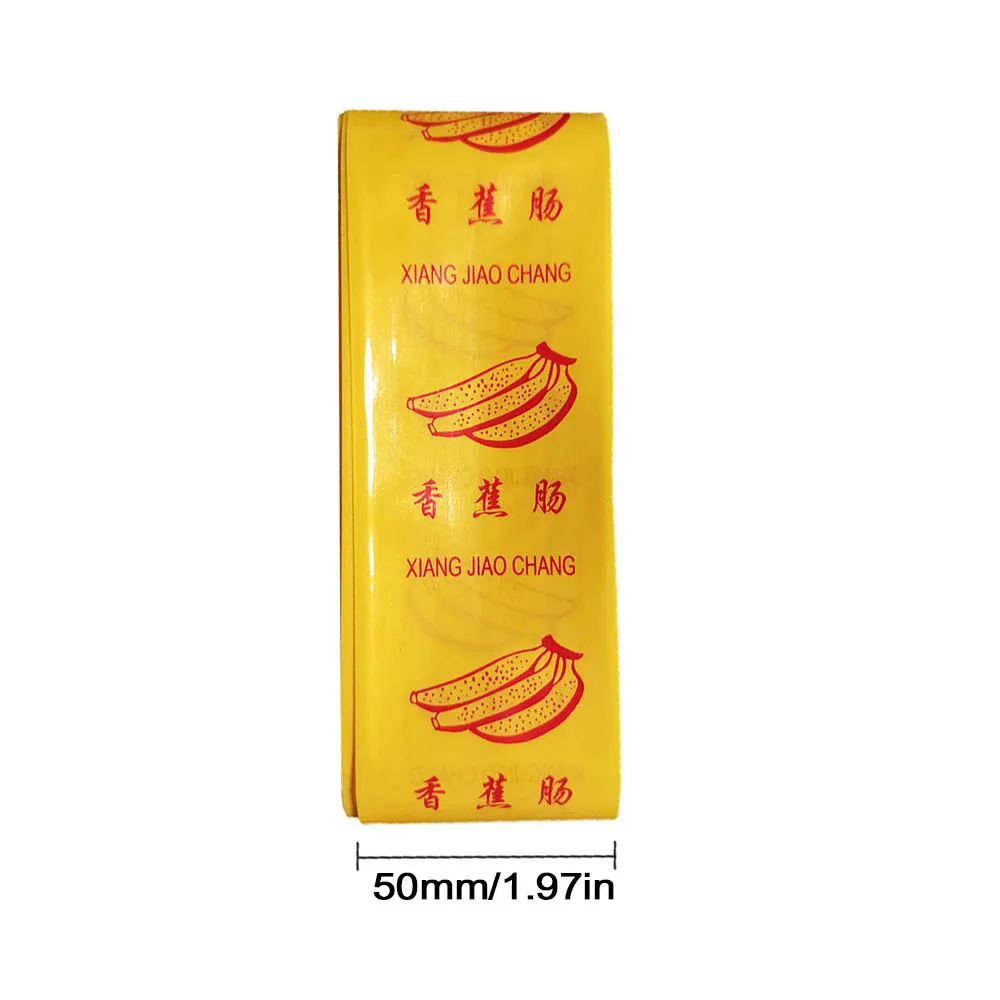 Width 50mm Banana Plastic Sausage Casing 1-5 Meters Yellow Shells for Sausages Meat Grinder Machine Meat Packing Kitchen Tools