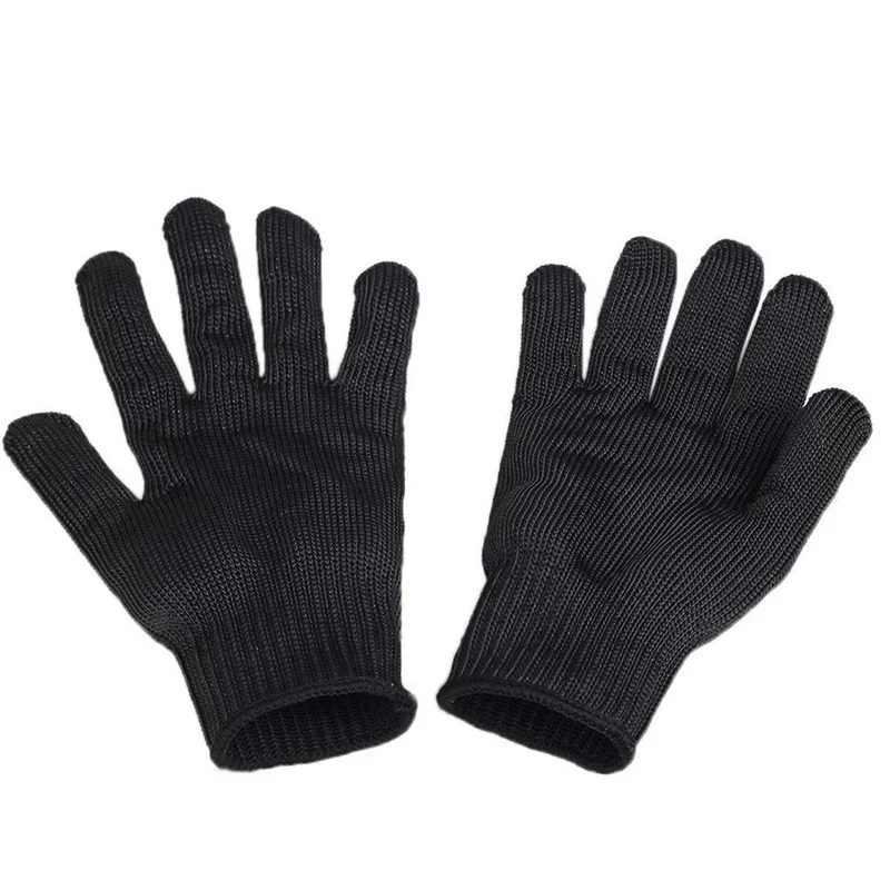 Black Level 5 Anti Cut Gloves Steel Wire Metal Mesh Safety Protection Gloves Kitchen Butcher Working Gloves Cut Fish Meat Garden