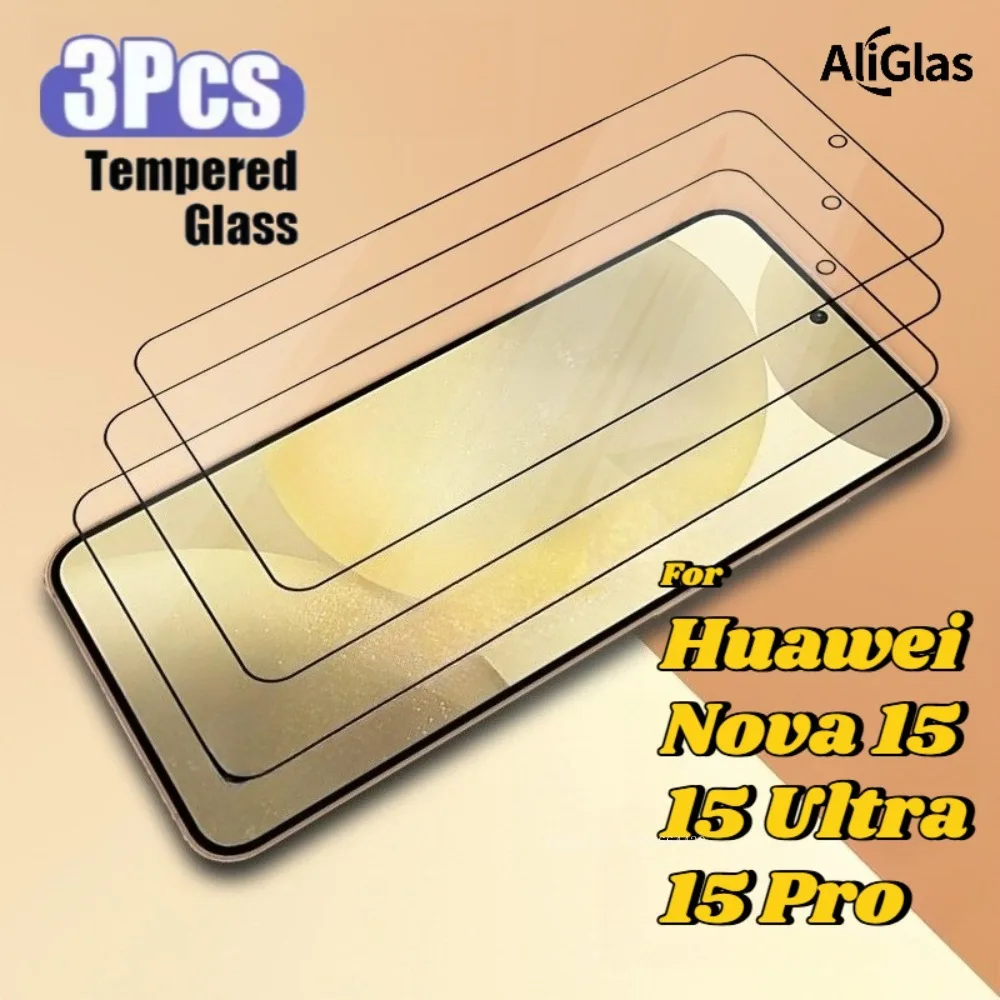 

3Pcs Screen Protector For Huawei Nova 15 Series Easy to Install 9H Hardness For Huawei Nova 15 Pro 15 Ultra Tempered Glass Film