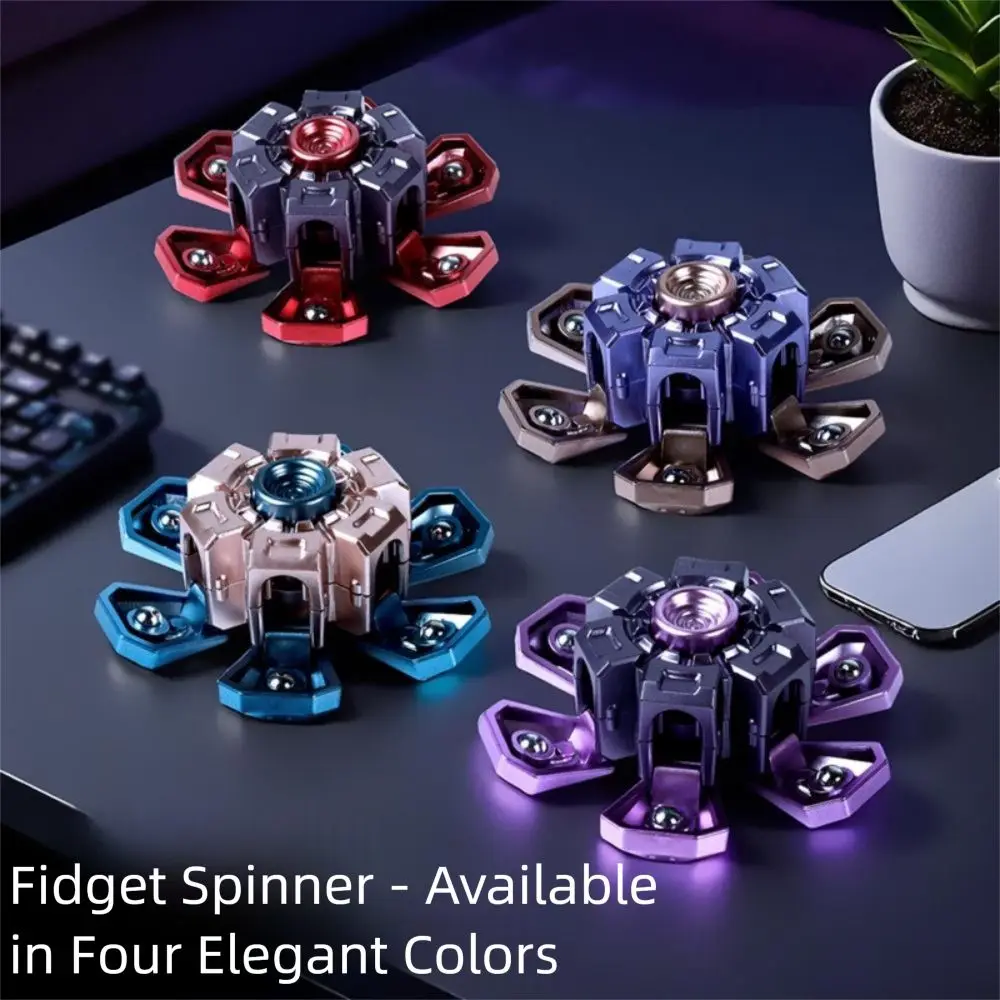 4 pçs forma de pétala ponta do dedo giroscópio mecânico girando topo impressão 3d mão girador engrenagem pla roda dentada ponta do dedo