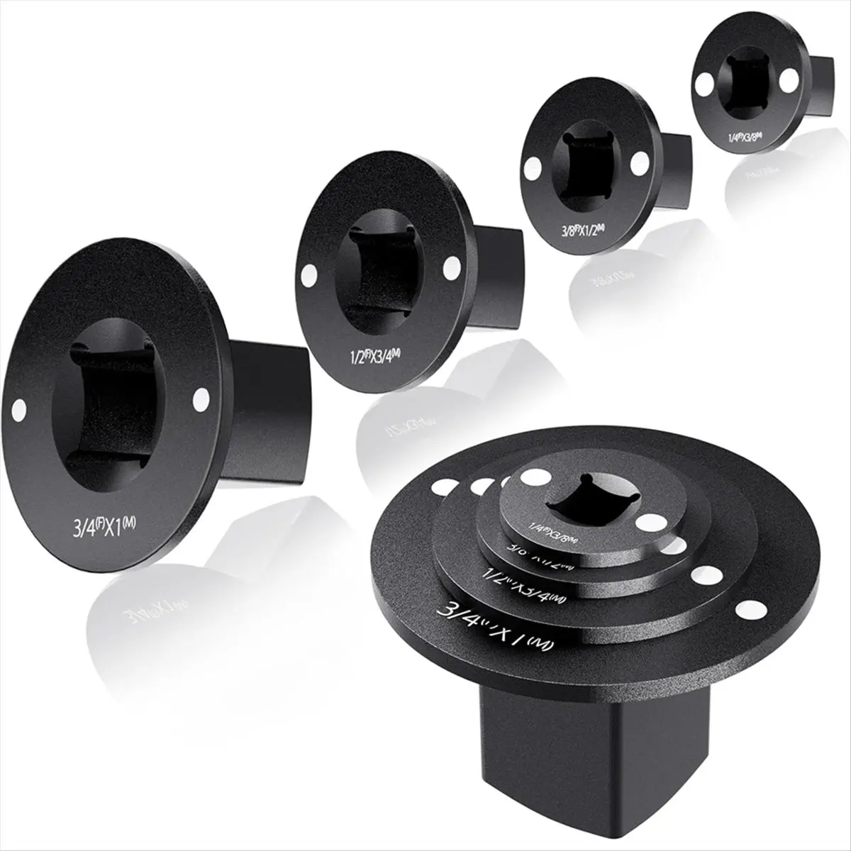 Fits for 4PCS Low Profile Socket Adapter Set, Drive Ratchet for Tight Spaces 3/4