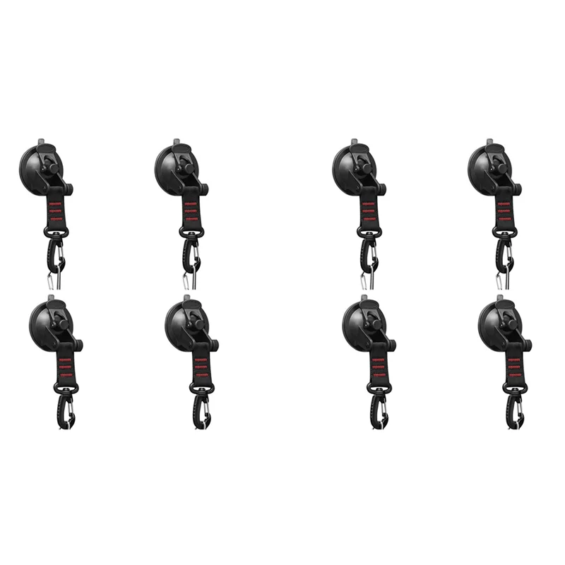 EYFL-8Pcs كوب شفط عالي التحمل مع حلقة على شكل حرف D 360 ° خطافات شفط دوارة للتخييم، كؤوس شفط للسيارة، مرساة للمظلة باللون الأحمر #1