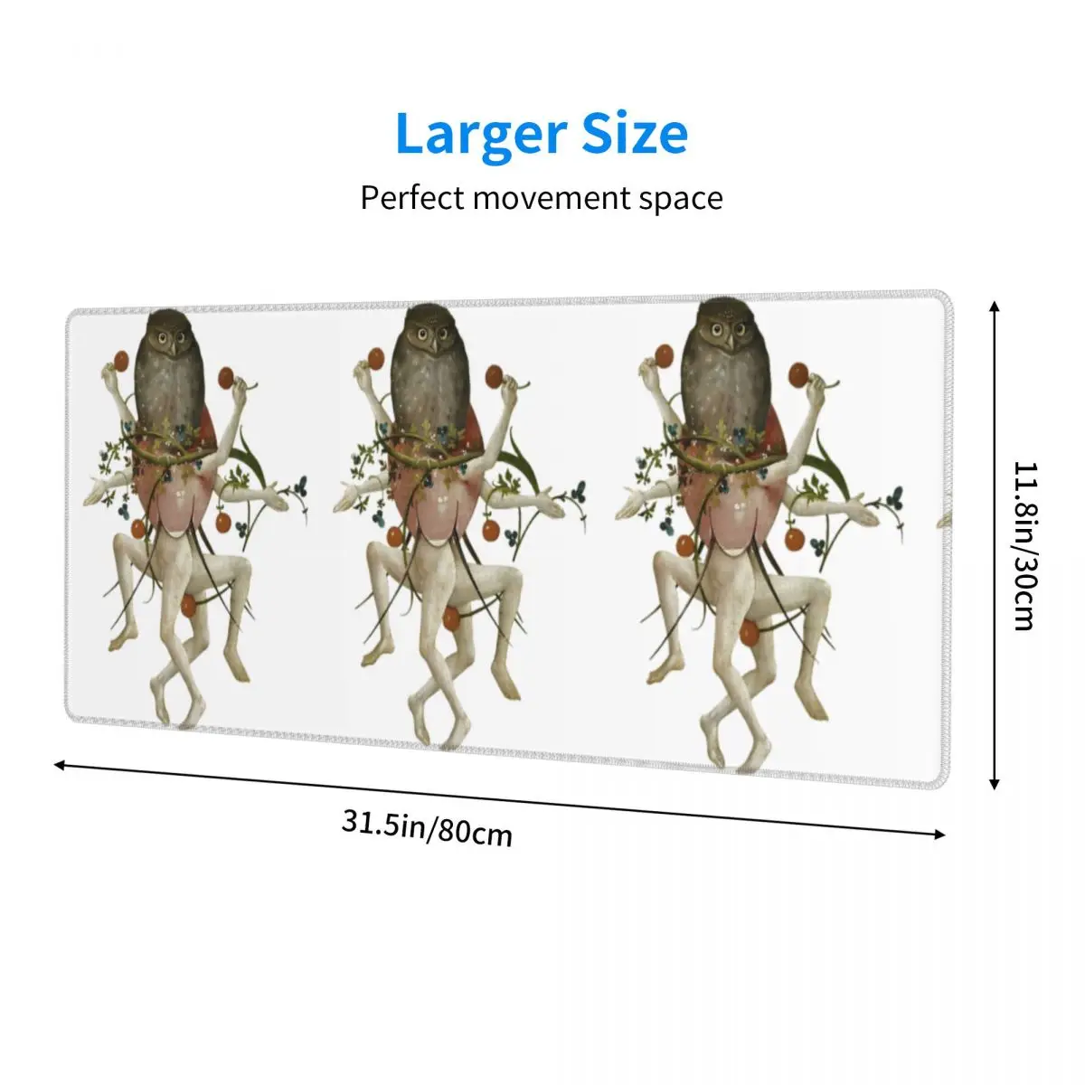 Hieronymus Bosch Dancing Owl Large Mouse Pad Computer Keyboard Mouse Mat Gamer PC Laptop Desk Mat Office Accessories Table Mats