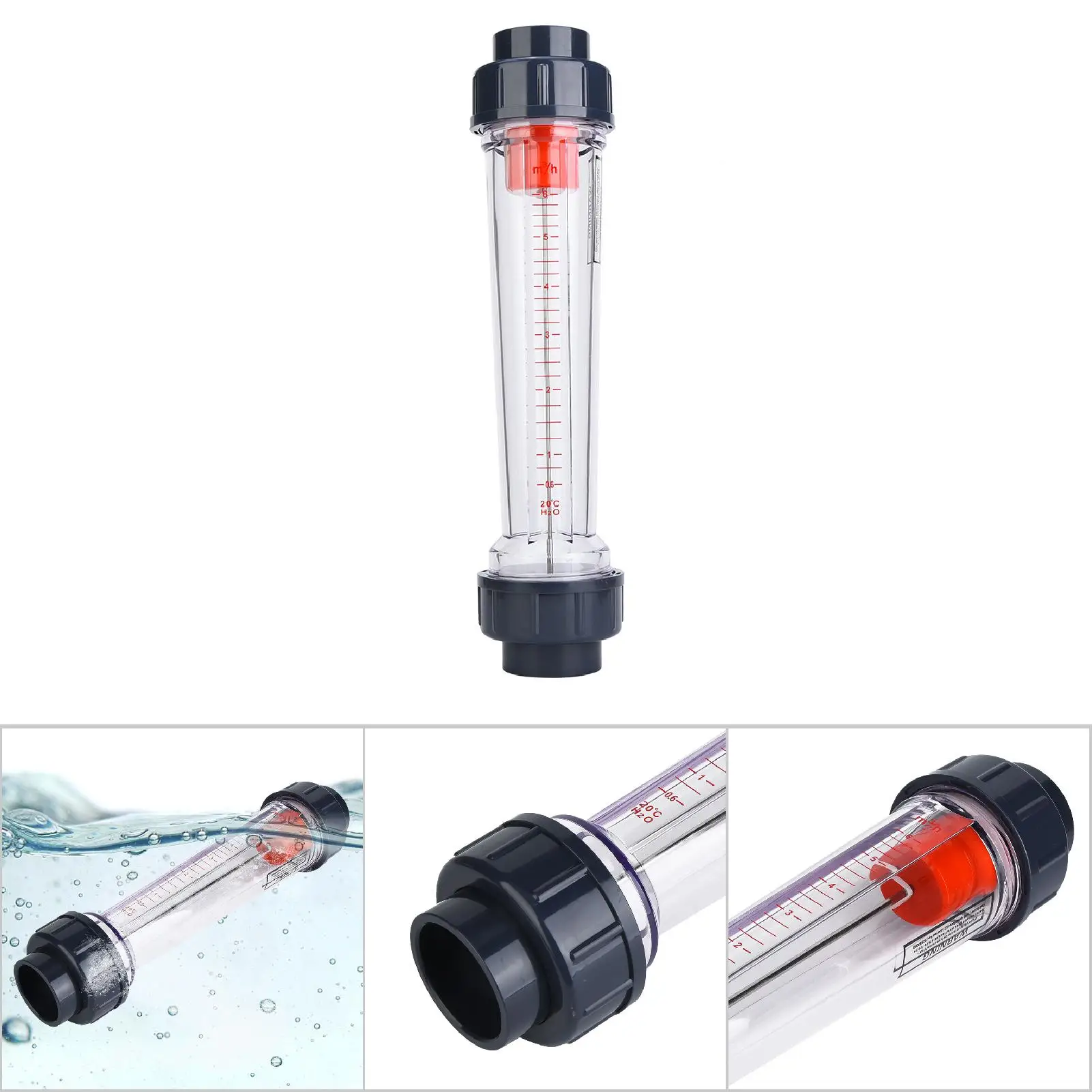 LZS-40 (D) ABS Plastic Tube Type Liquid Flowmeter Flow Measuring Instruments 0.6-6m H