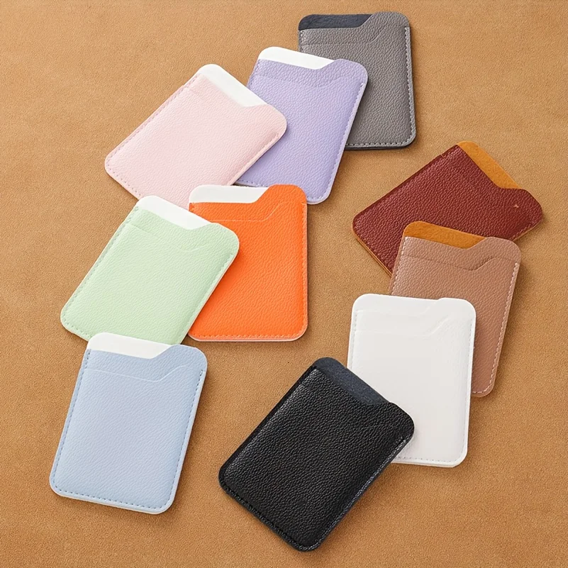 محفظة حامل بطاقات متعددة الأغراض للجنسين مع فتحتين للبطاقات، جلد صناعي متين، عنابي - منظم مدمج لبطاقات الهوية والنقود #4